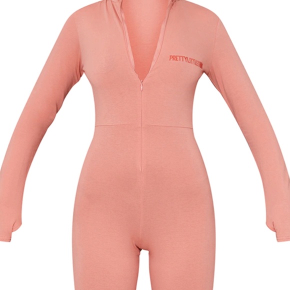 NWT Pretty Little Thing Women’s Clay Embroidered Zip Front Catsuit/PLT - Picture 4 of 10